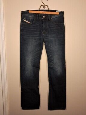 Diesel Men's Dark Indigo Straight Larkee Jeans